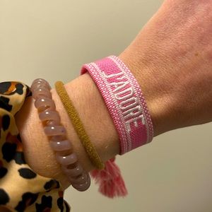 Brand NEW Pink and White J’adore Handmade Friendship bracelet
